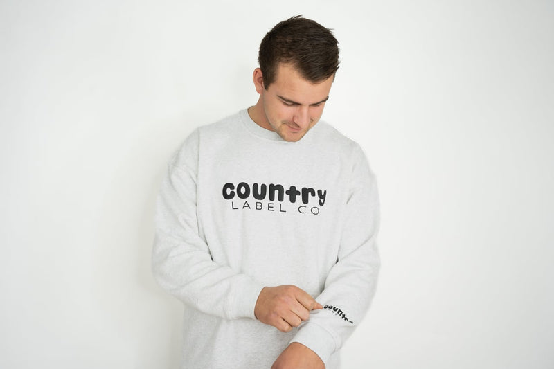 Grey crew neck hot sale sweatshirt mens