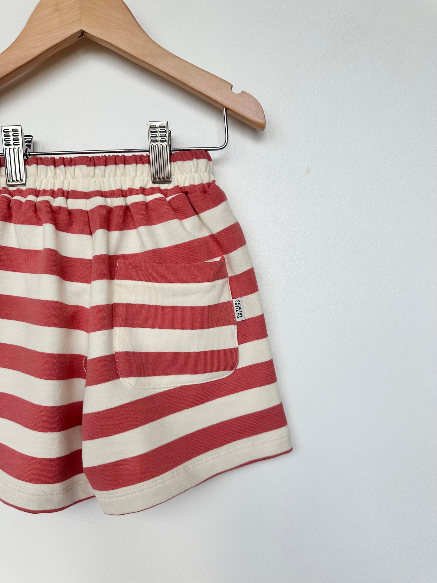 Kid's Red and White Striped Shorts