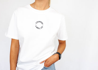 Women's Classic White T-Shirt Round Logo