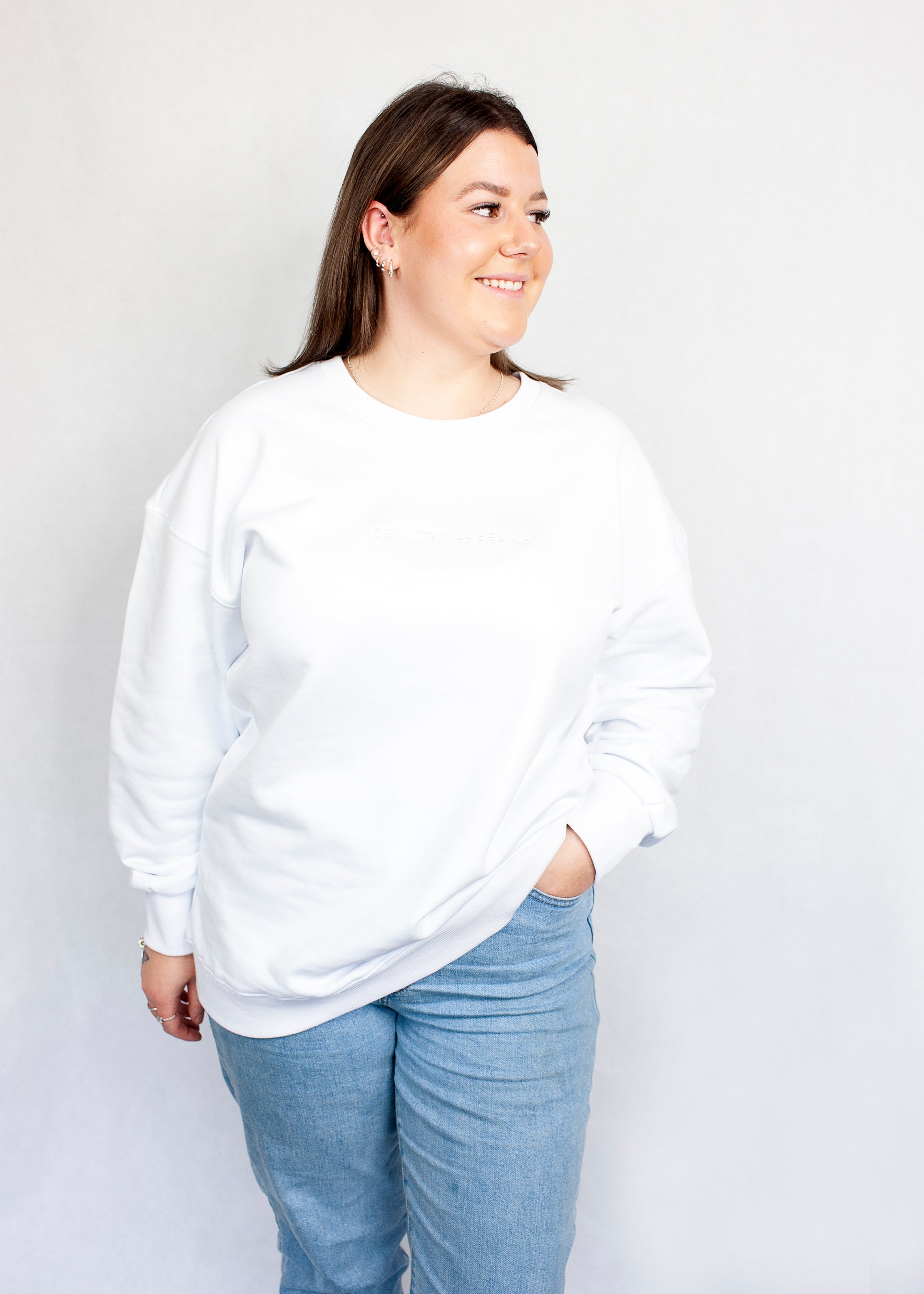 Plus size clearance white jumper